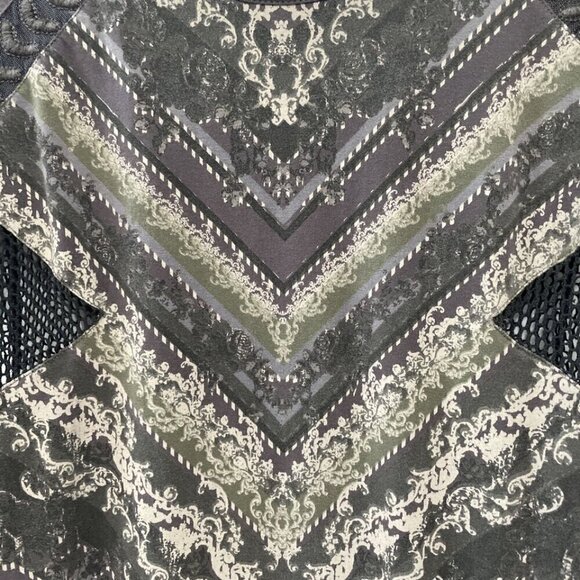 Free People Out Of Africa Mini Dress w/Keyhole Back Mesh Insets Size Large EUC - Picture 4 of 12